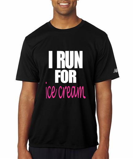 Running - I Run For Ice Cream - NB Mens Black Short Sleeve Shirt
